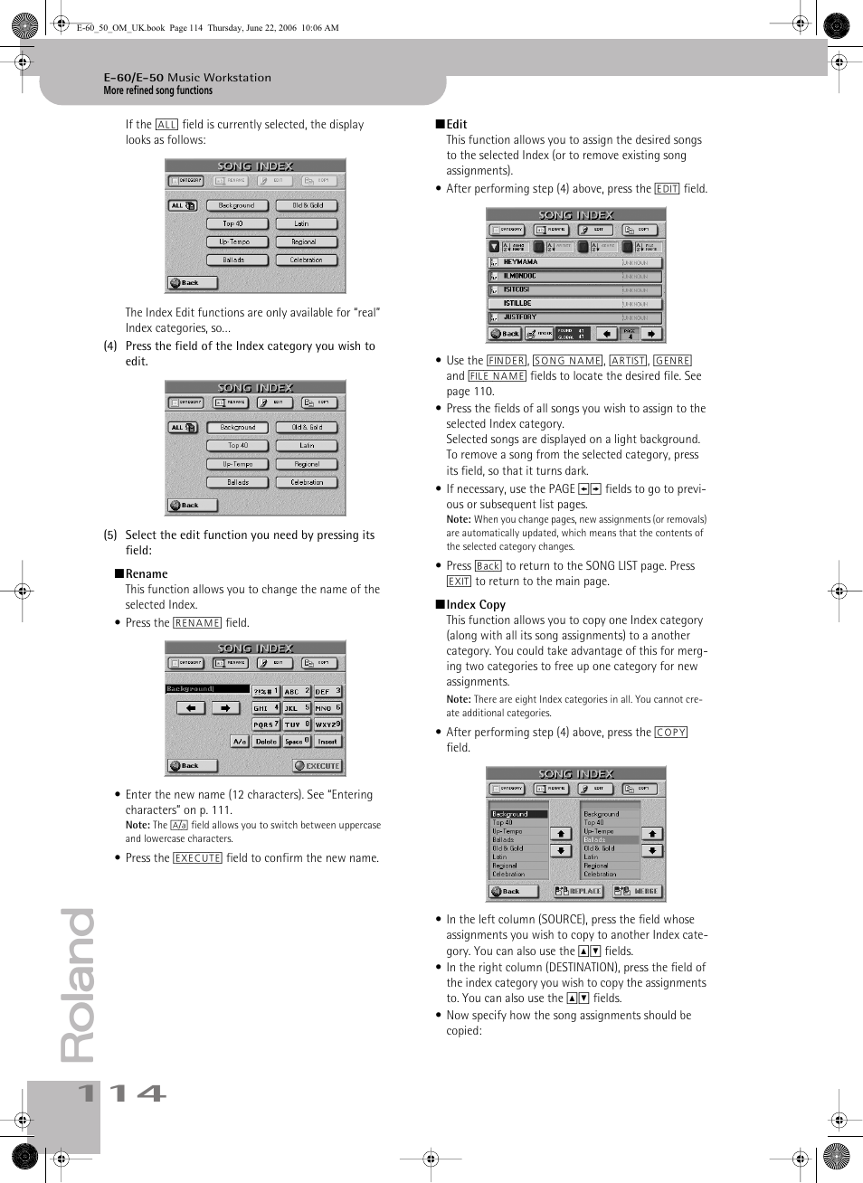 Roland E-60 User Manual | Page 114 / 220