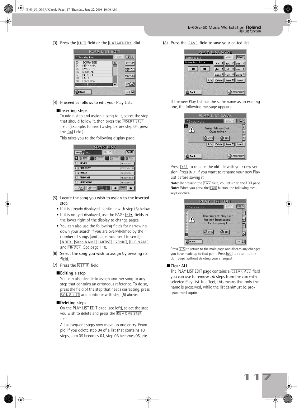 Roland E-60 User Manual | Page 117 / 220