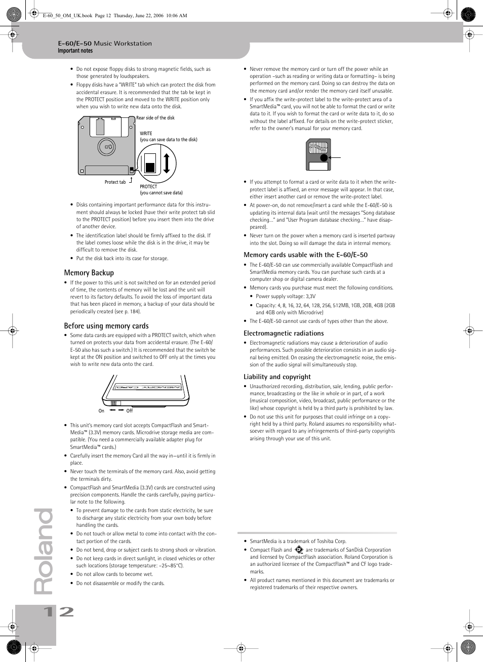 Roland E-60 User Manual | Page 12 / 220