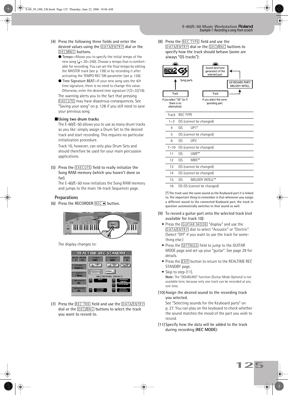 Preparations | Roland E-60 User Manual | Page 125 / 220