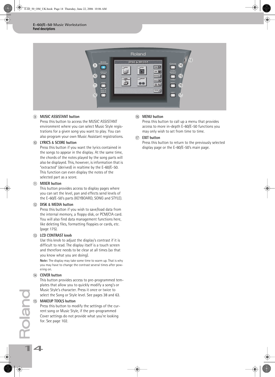 Roland E-60 User Manual | Page 14 / 220