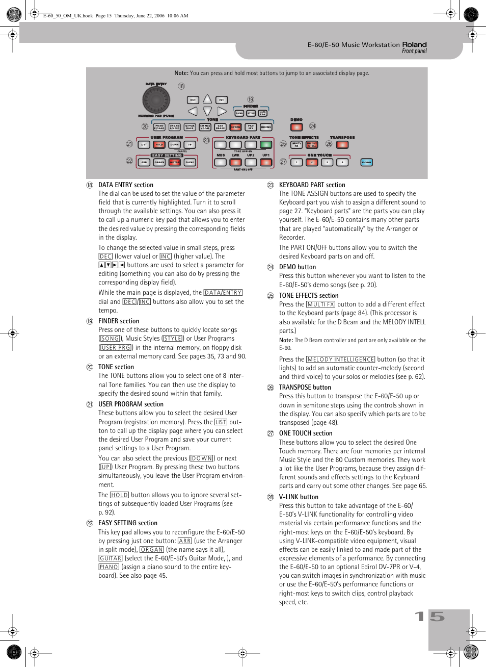 Roland E-60 User Manual | Page 15 / 220
