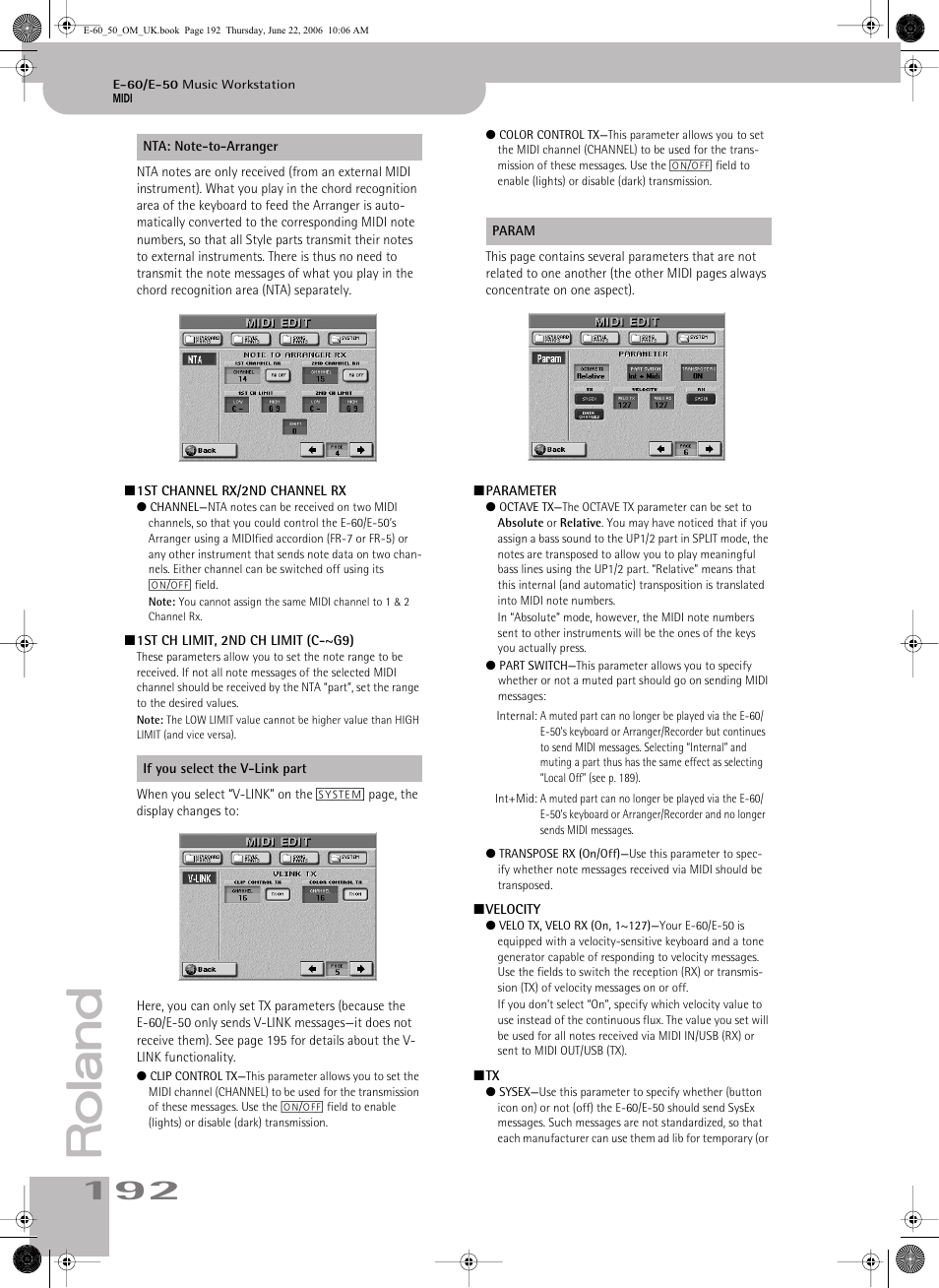 Roland E-60 User Manual | Page 192 / 220