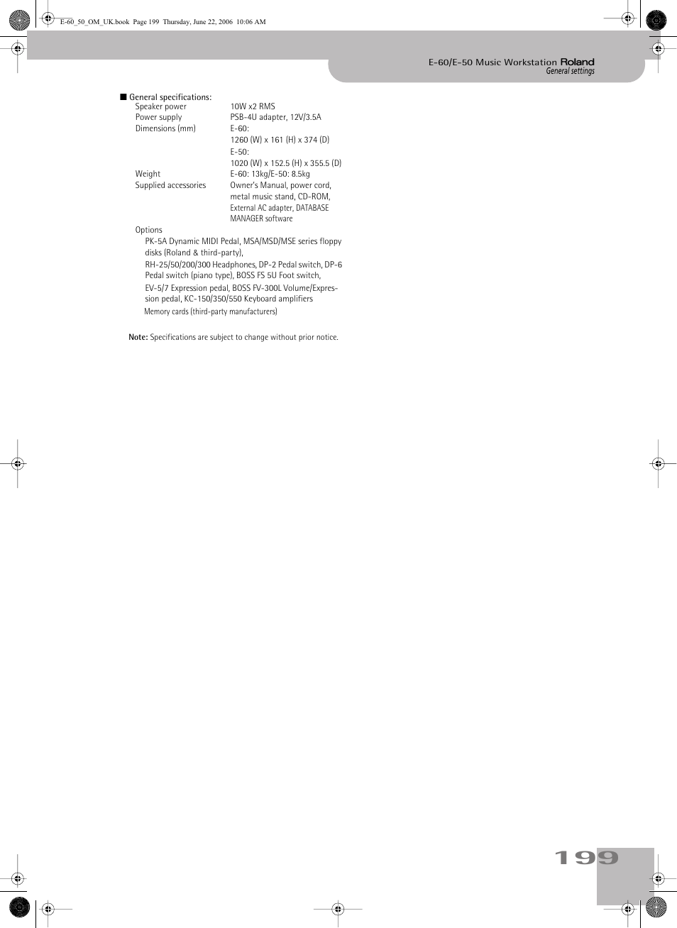 Roland E-60 User Manual | Page 199 / 220