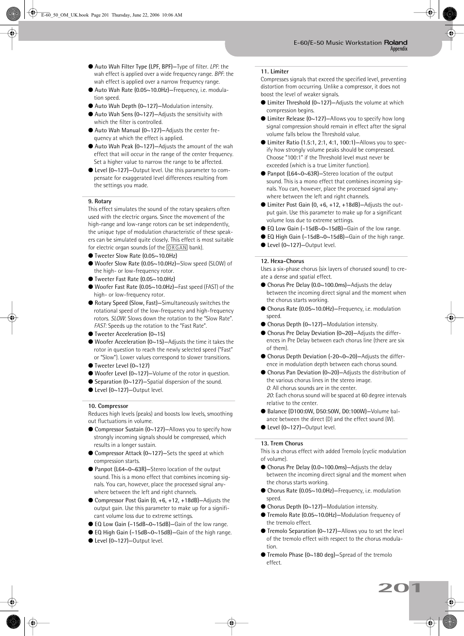 Roland E-60 User Manual | Page 201 / 220