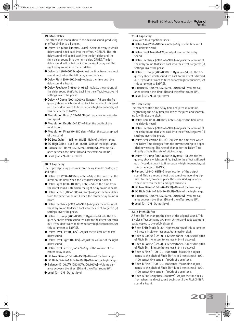 Roland E-60 User Manual | Page 203 / 220