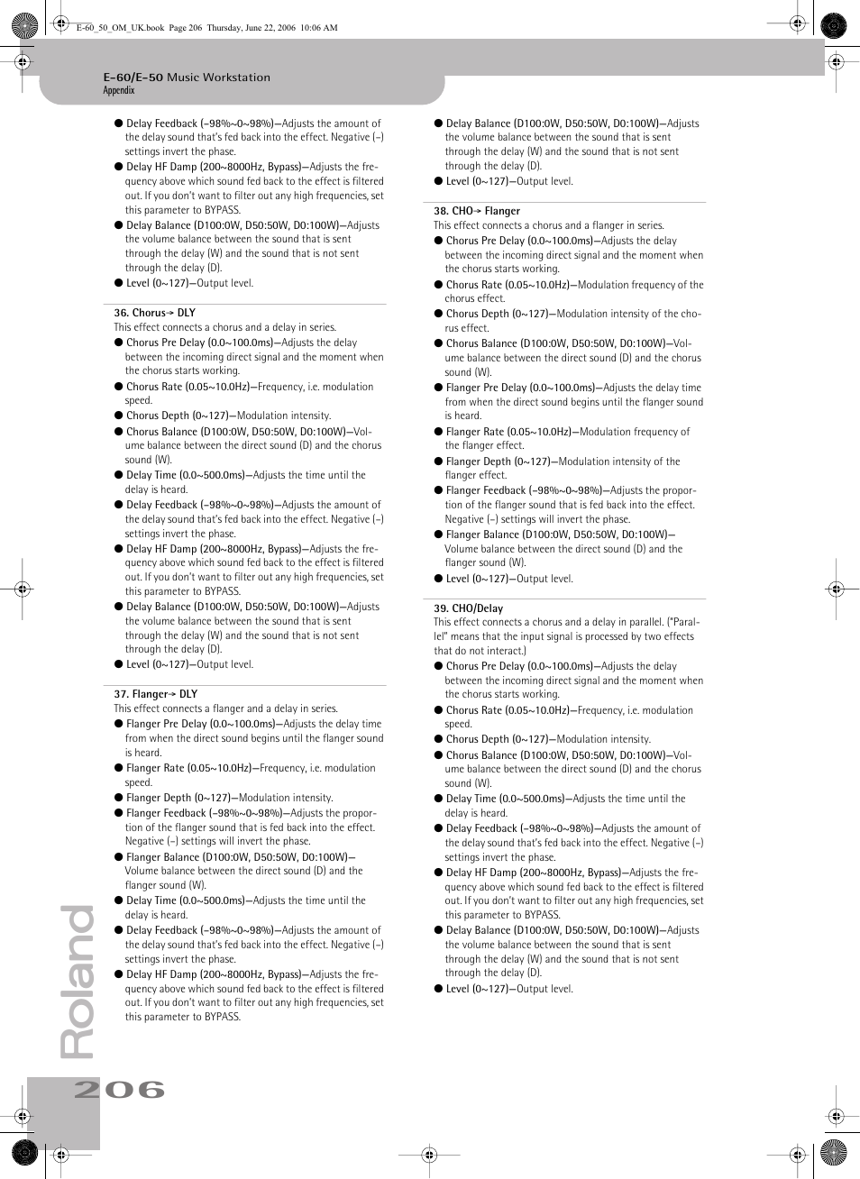 Roland E-60 User Manual | Page 206 / 220