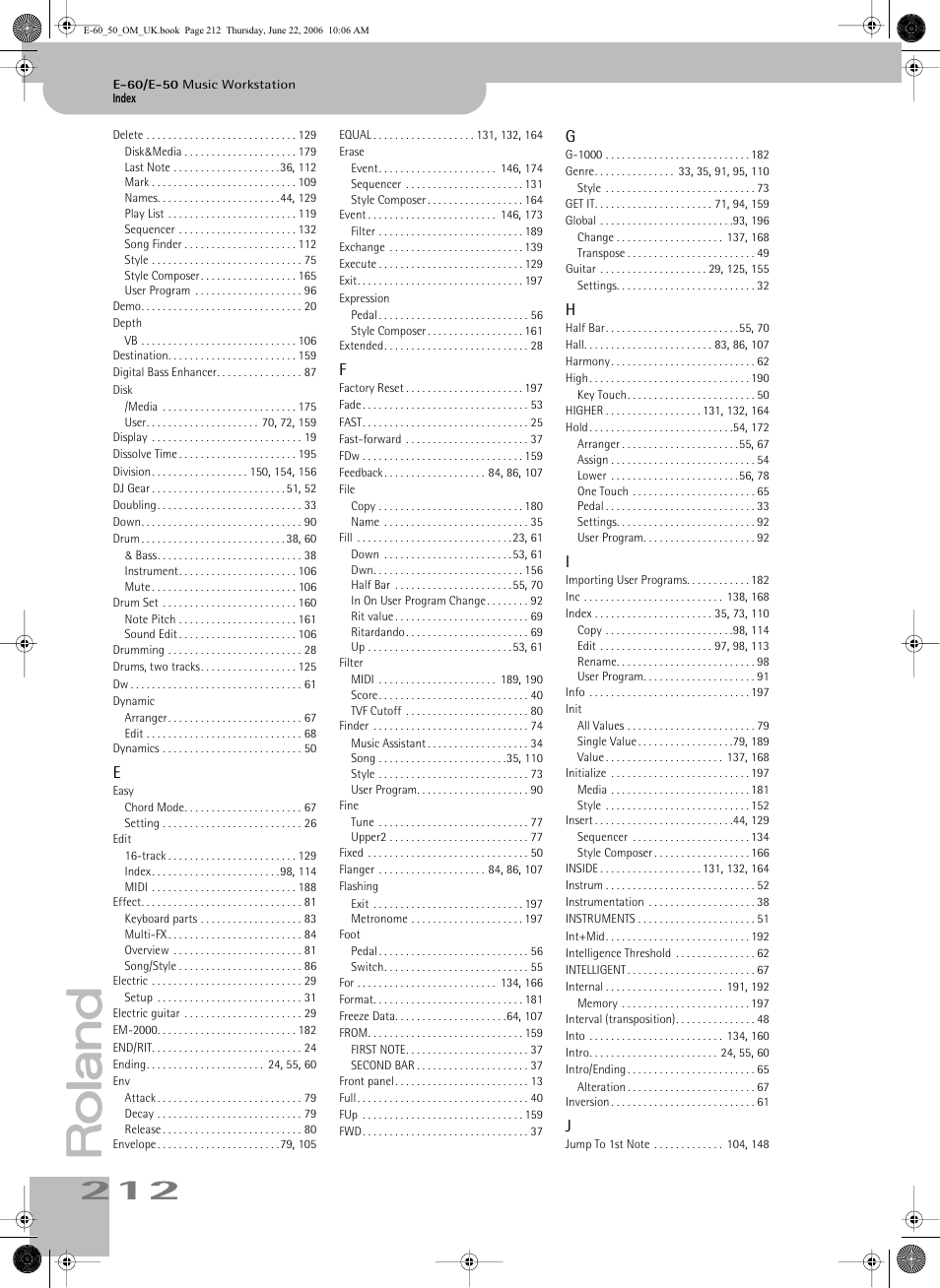 Roland E-60 User Manual | Page 212 / 220