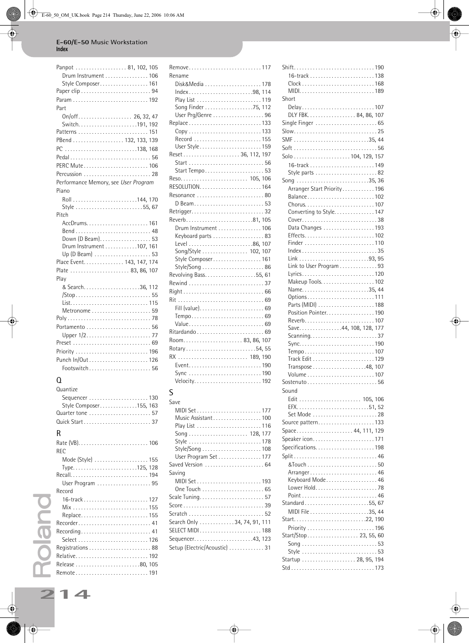 Roland E-60 User Manual | Page 214 / 220