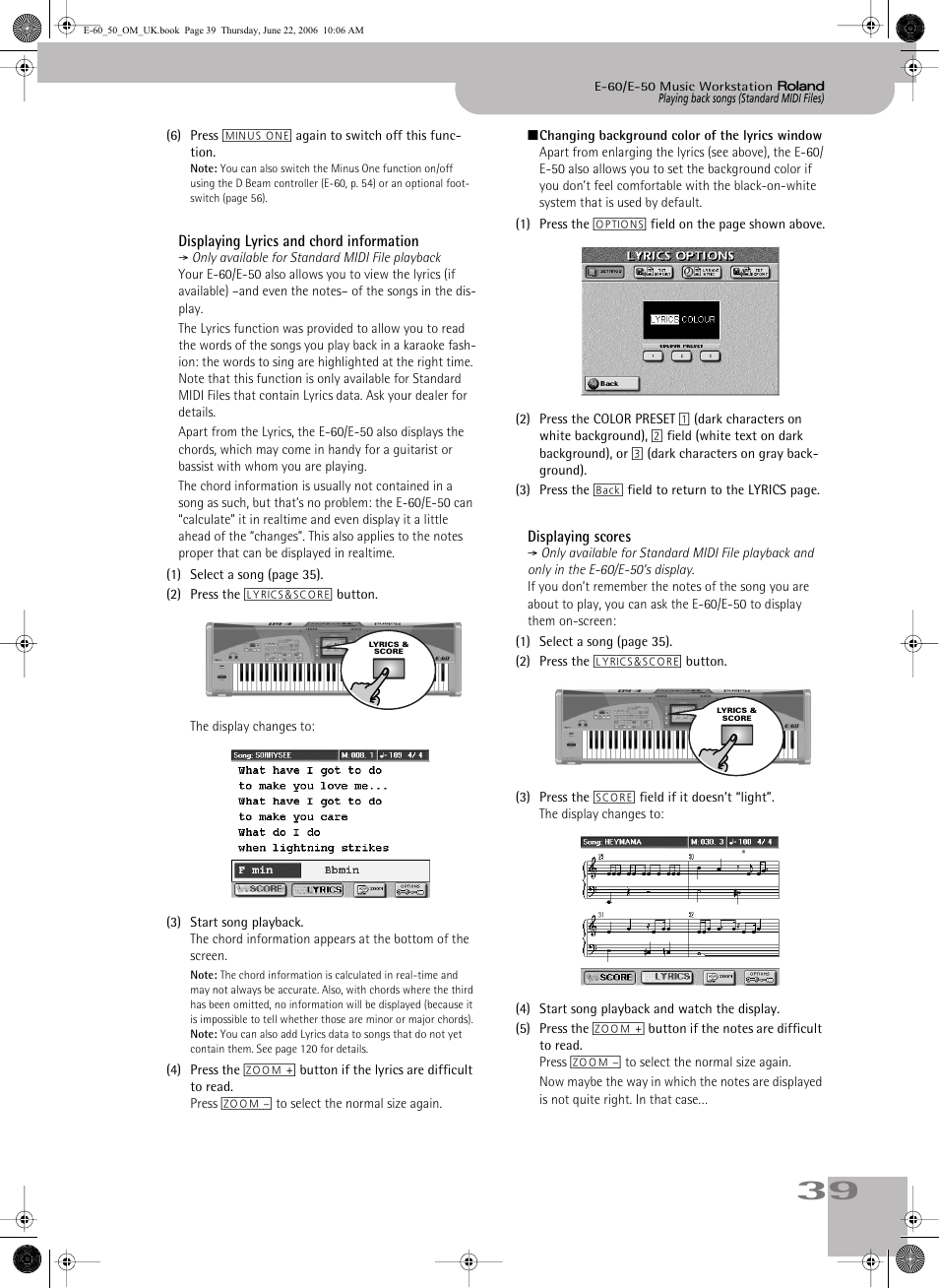 Roland E-60 User Manual | Page 39 / 220