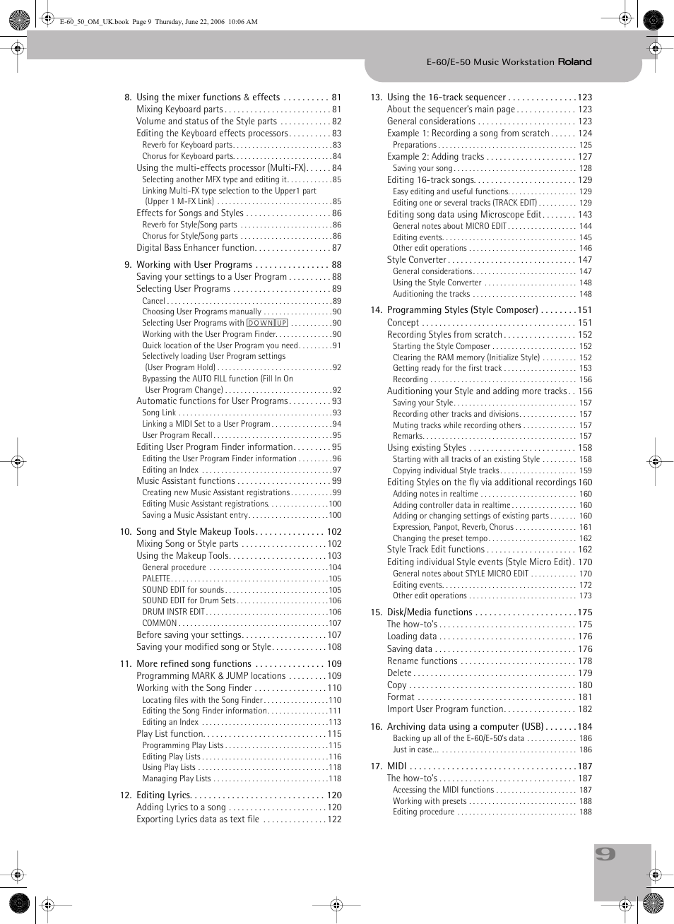 Roland E-60 User Manual | Page 9 / 220