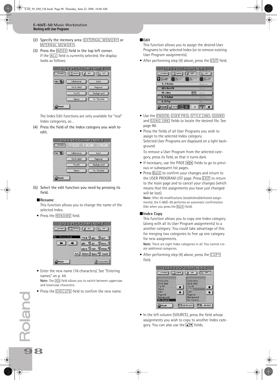 Roland E-60 User Manual | Page 98 / 220