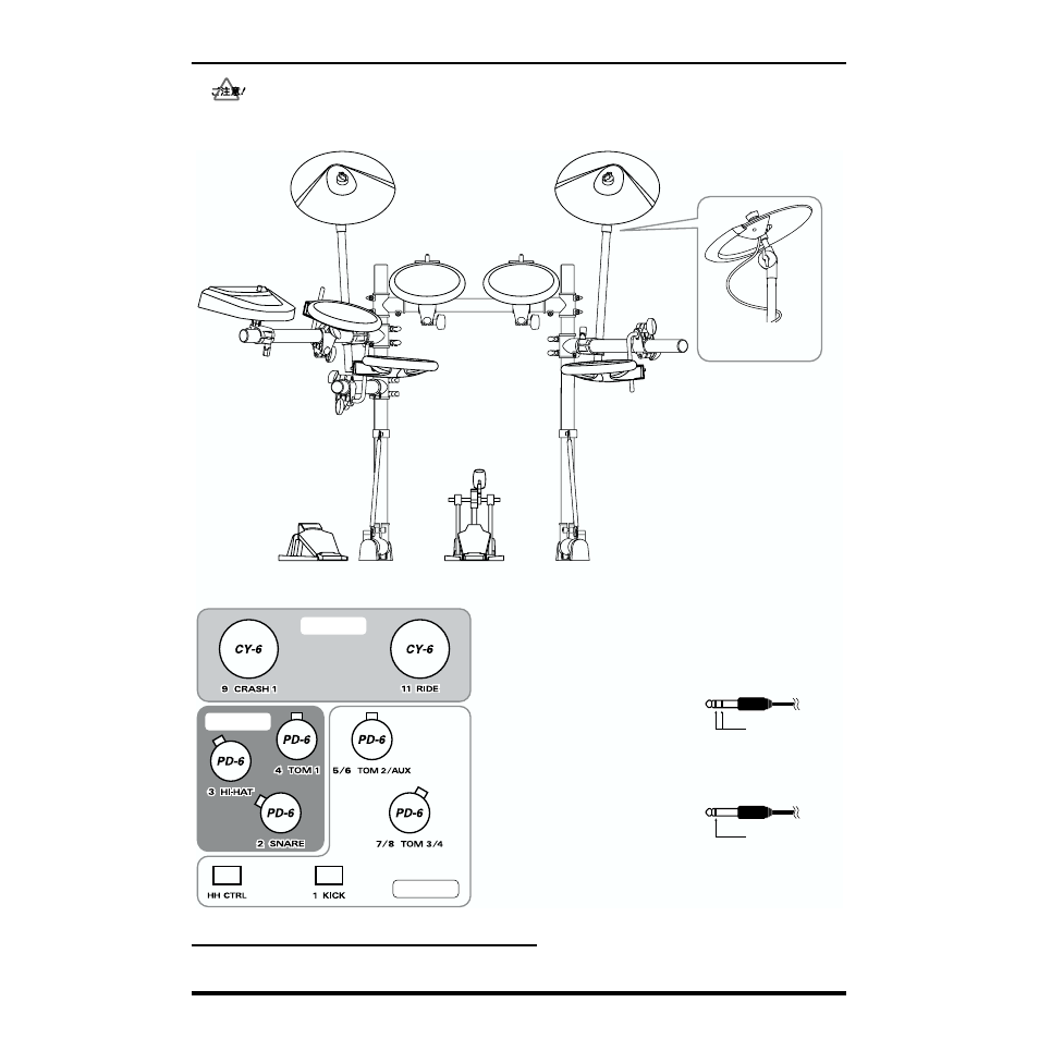 Td-6kの組み立てと接続 | Roland TD-6K User Manual | Page 7 / 16