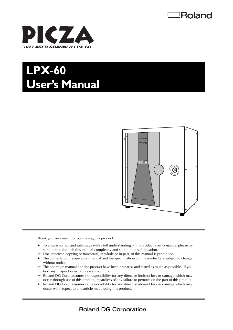 Roland PICZA LPX-60 User Manual | 68 pages