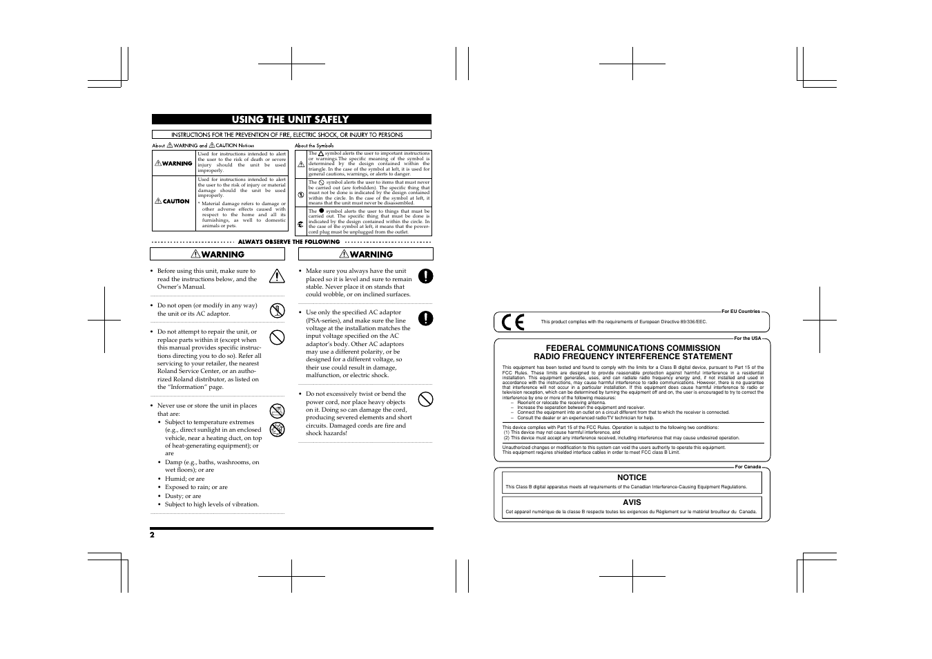 Notice avis | Roland DR-3 User Manual | Page 127 / 128