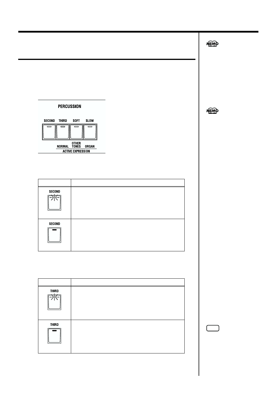 Adding crispness to the sound (percussion), Harmonic bar) to the organ voice (p. 28), 28 playing the organ | Roland VK-8 User Manual | Page 28 / 84