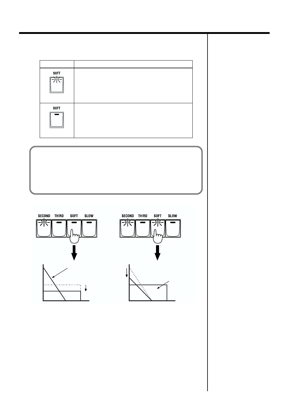 This switches the volume of the percussion (p. 29), 29 playing the organ | Roland VK-8 User Manual | Page 29 / 84