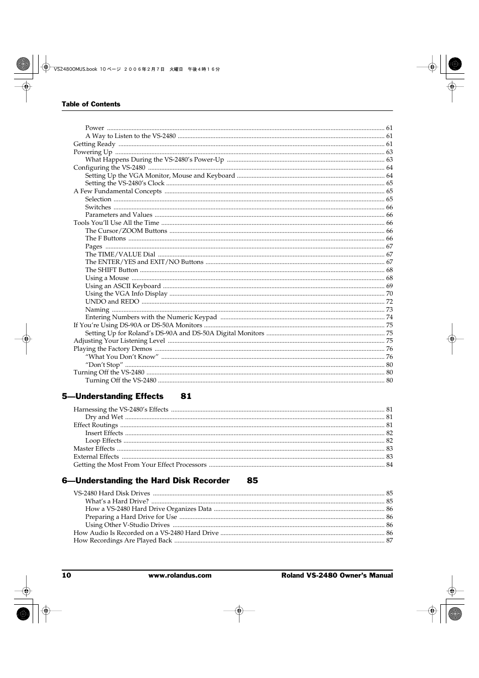 Roland VS-2480 User Manual | Page 10 / 452