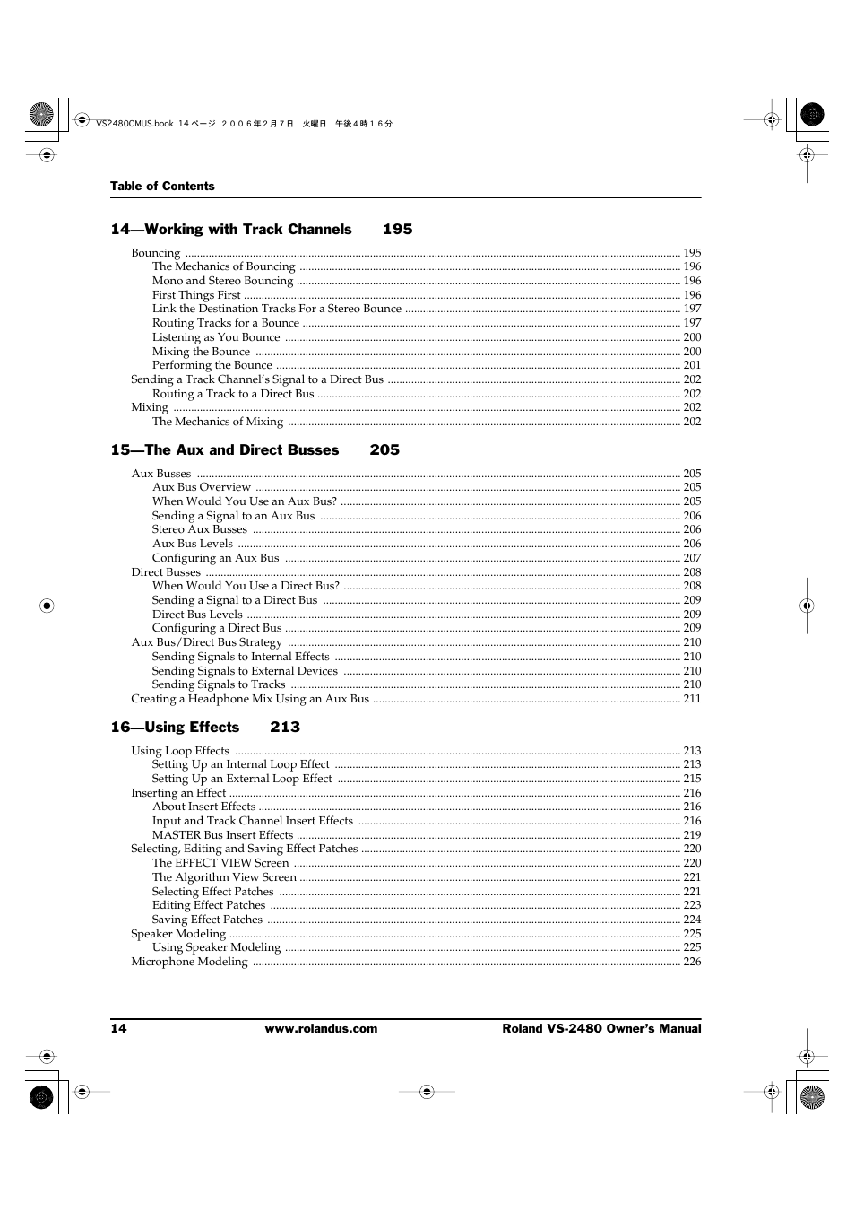Roland VS-2480 User Manual | Page 14 / 452