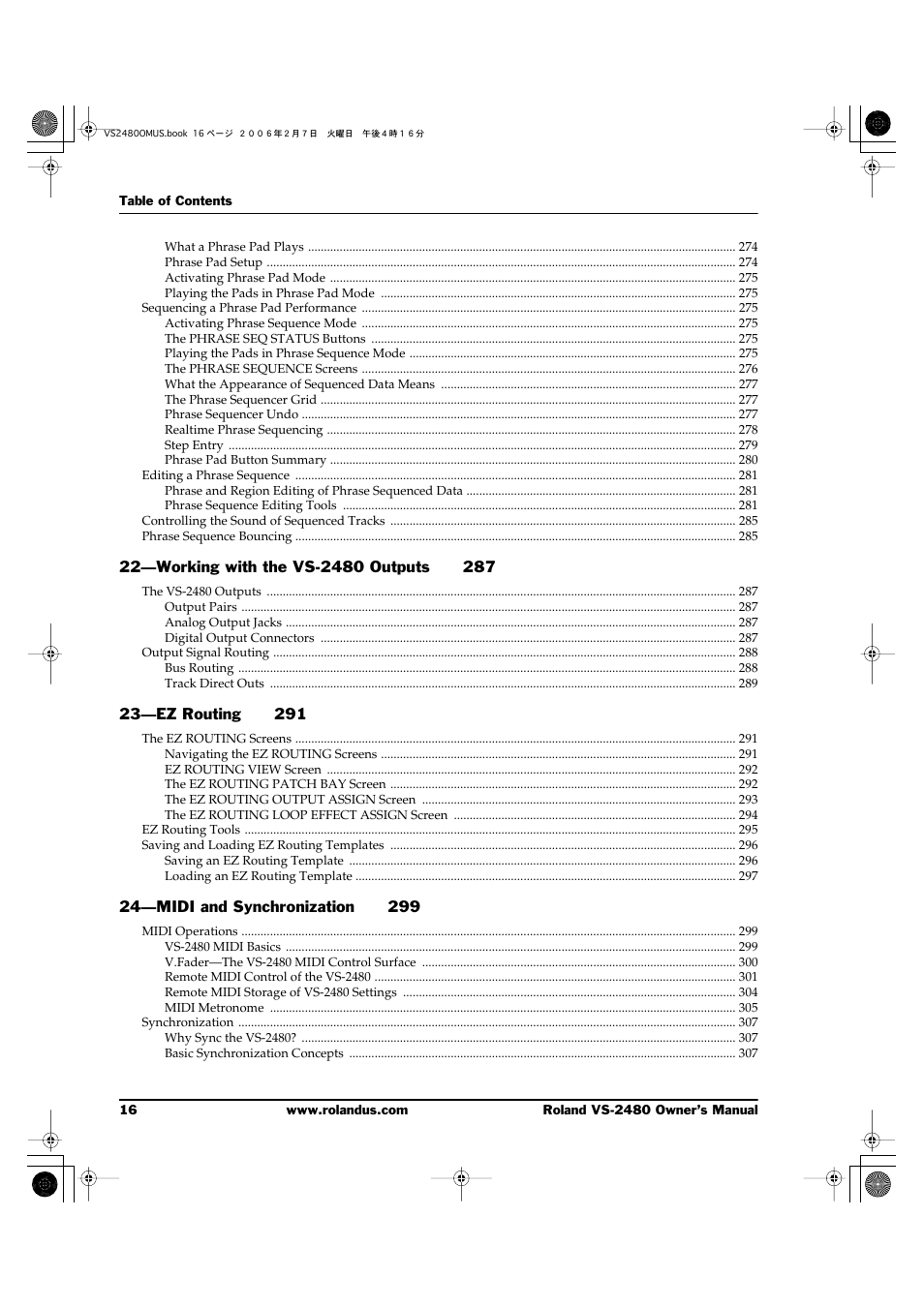 Roland VS-2480 User Manual | Page 16 / 452