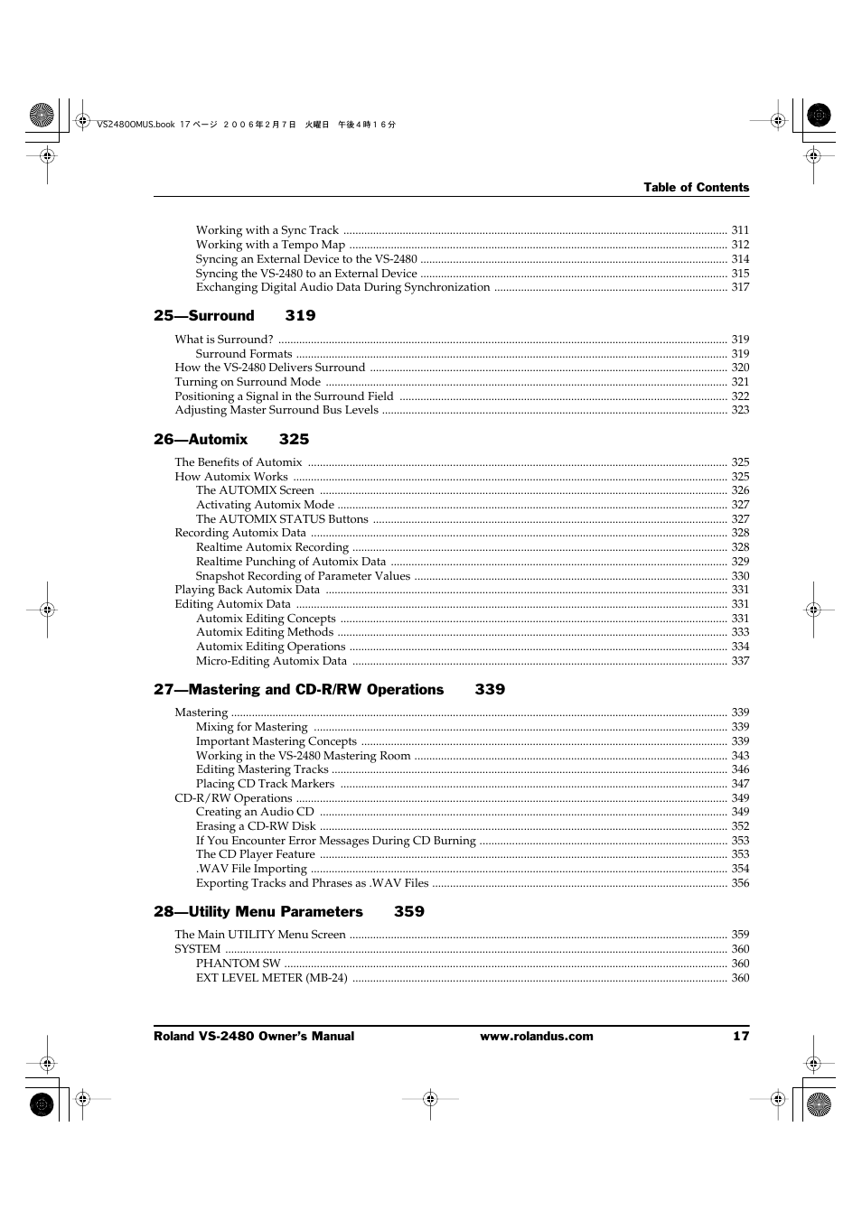 Roland VS-2480 User Manual | Page 17 / 452