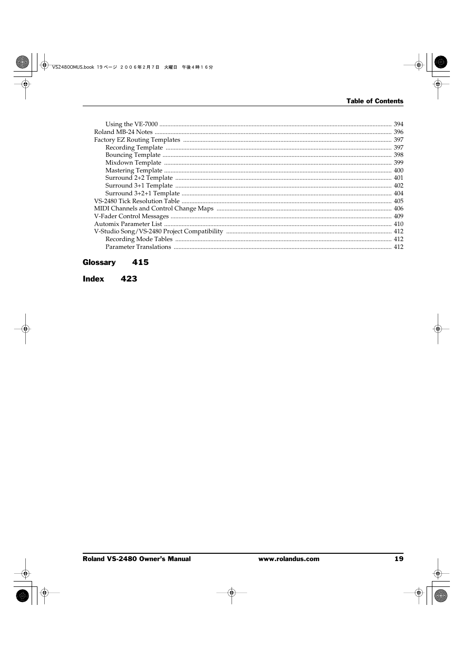 Roland VS-2480 User Manual | Page 19 / 452