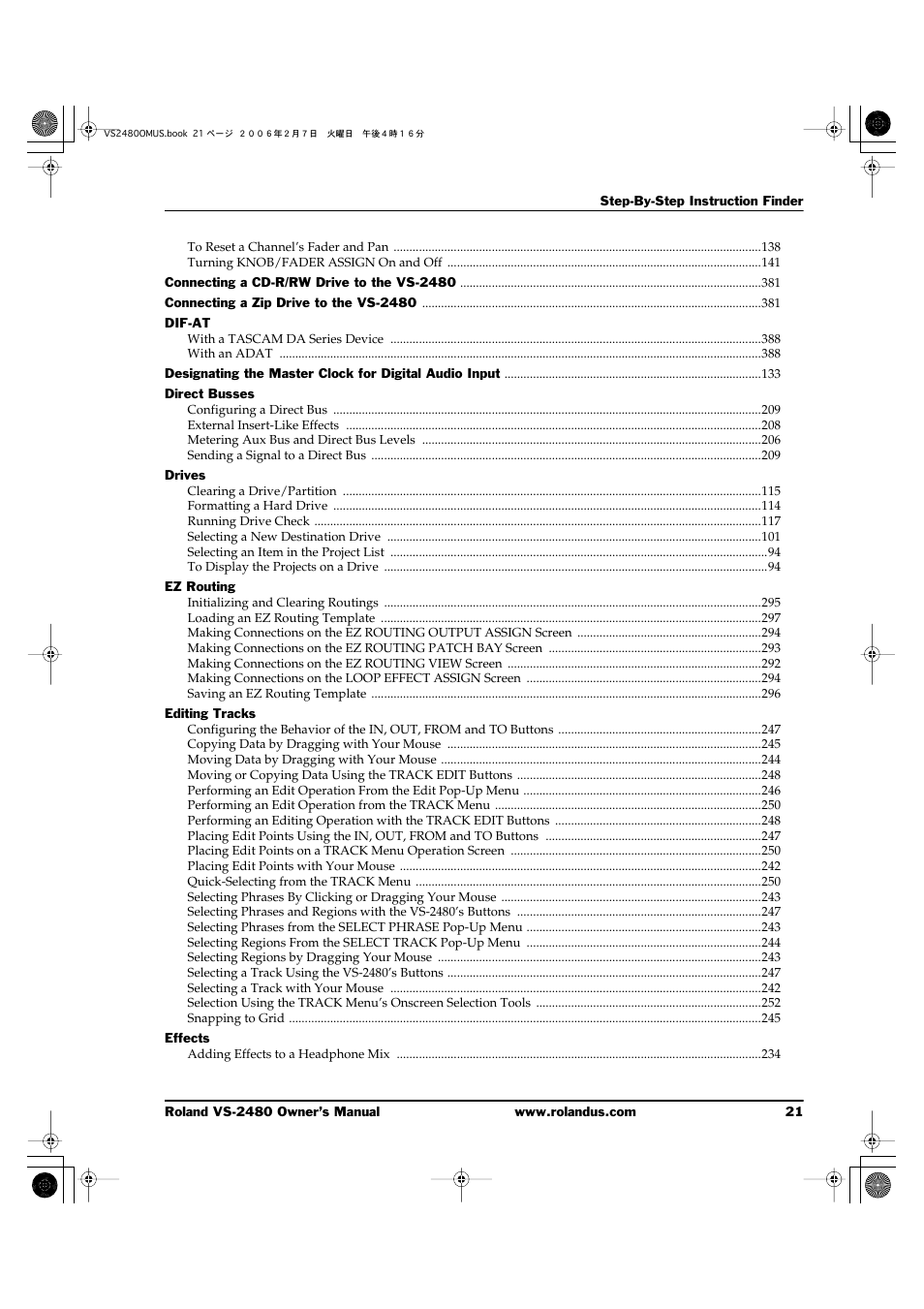 Roland VS-2480 User Manual | Page 21 / 452
