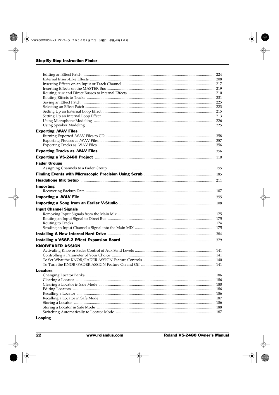 Roland VS-2480 User Manual | Page 22 / 452