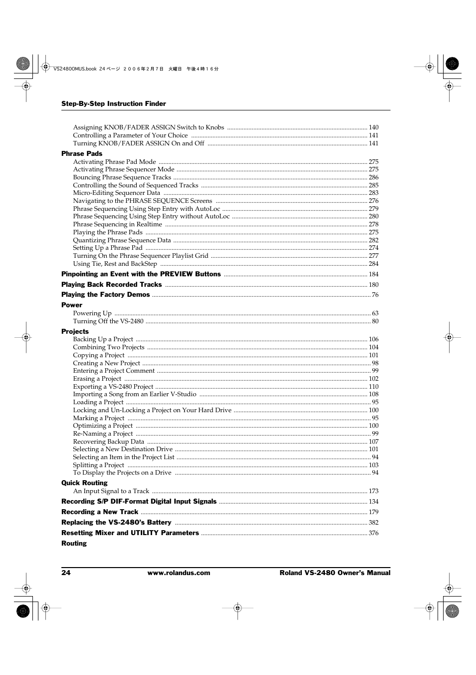 Roland VS-2480 User Manual | Page 24 / 452