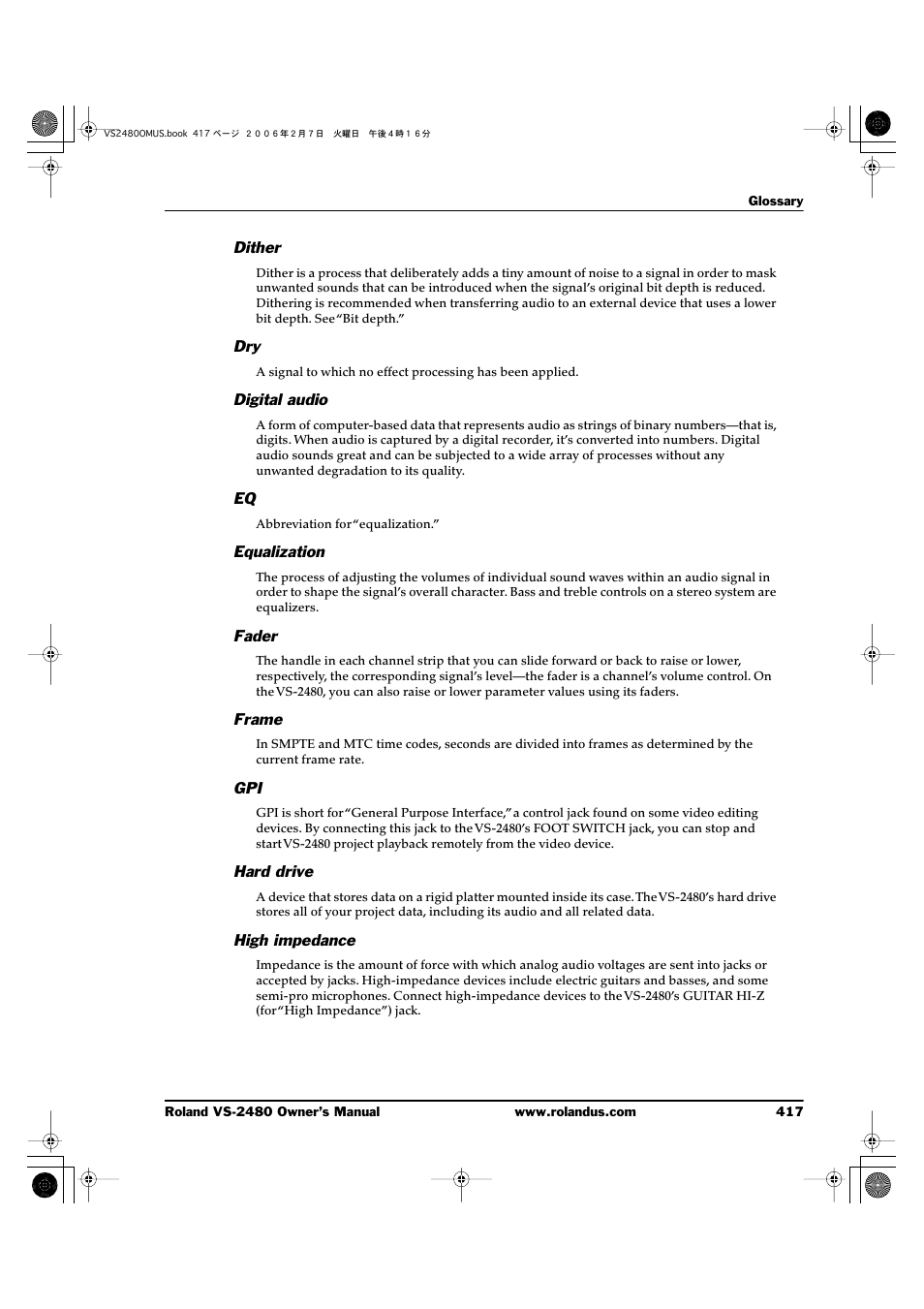 Roland VS-2480 User Manual | Page 417 / 452