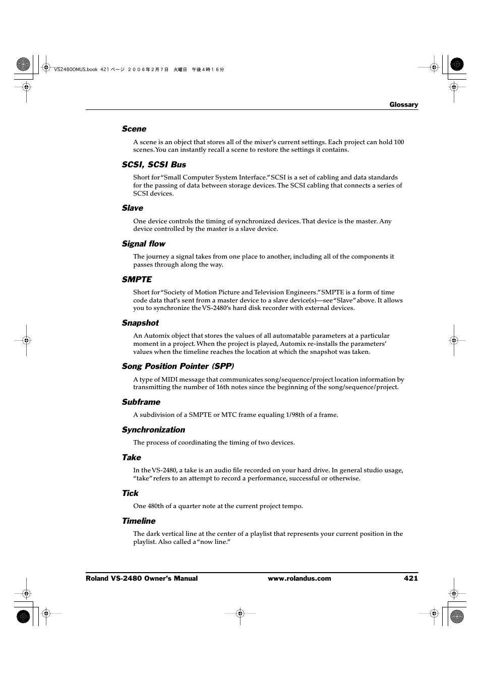 Roland VS-2480 User Manual | Page 421 / 452