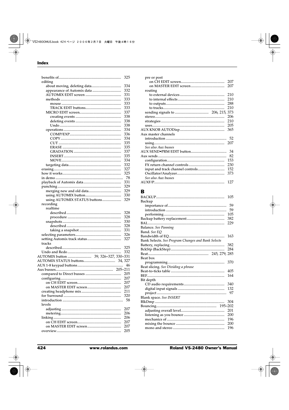 Roland VS-2480 User Manual | Page 424 / 452