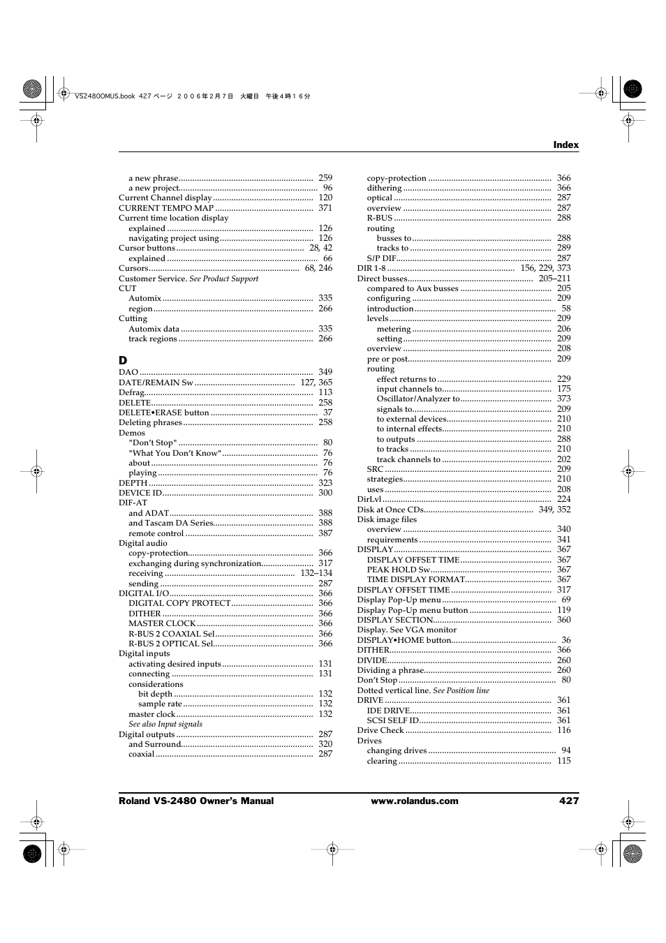 Roland VS-2480 User Manual | Page 427 / 452