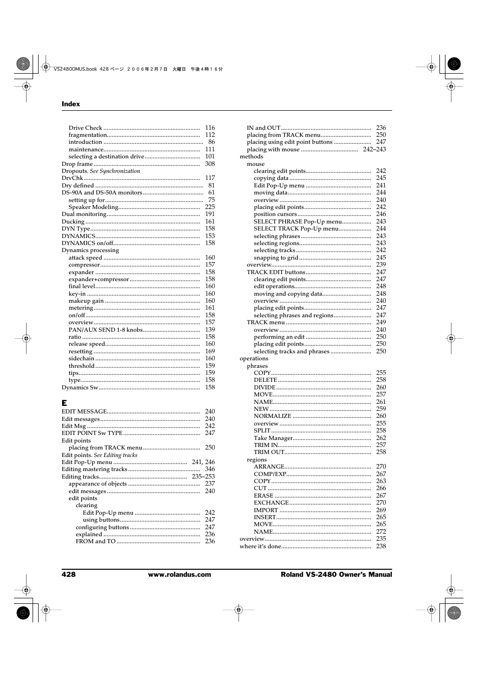 Roland VS-2480 User Manual | Page 428 / 452
