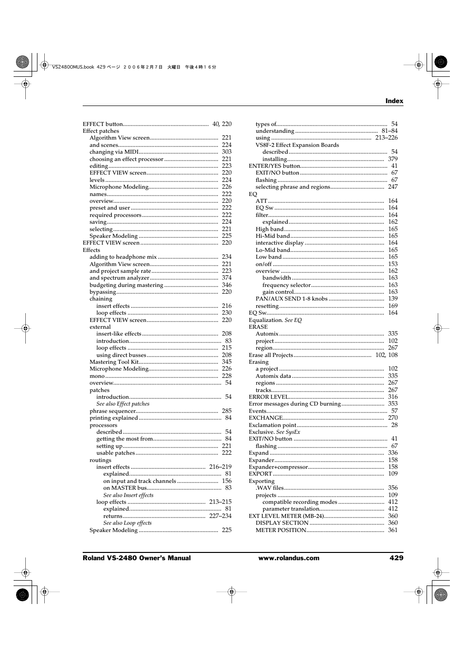 Roland VS-2480 User Manual | Page 429 / 452