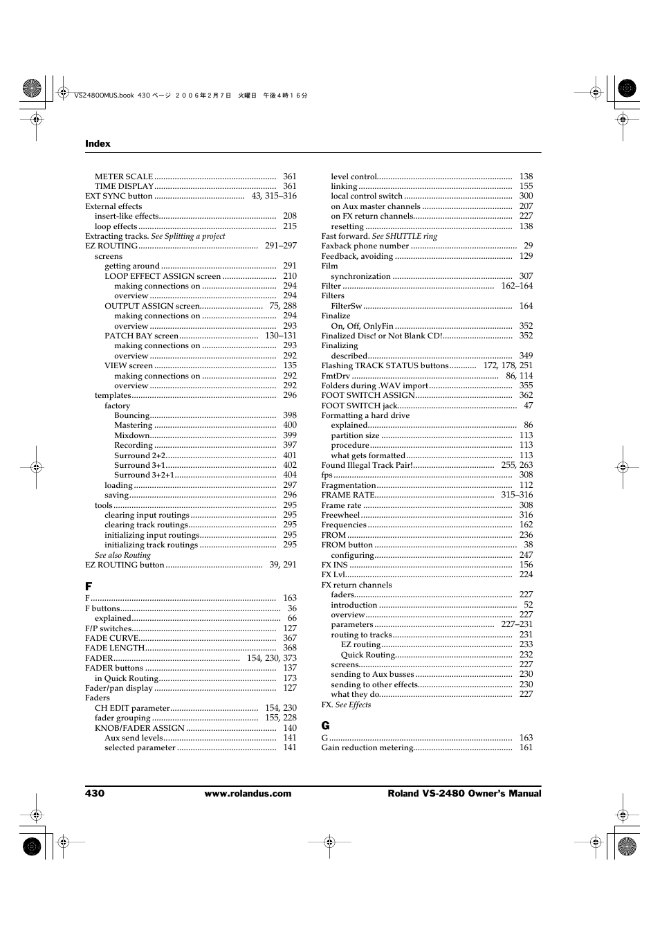 Roland VS-2480 User Manual | Page 430 / 452