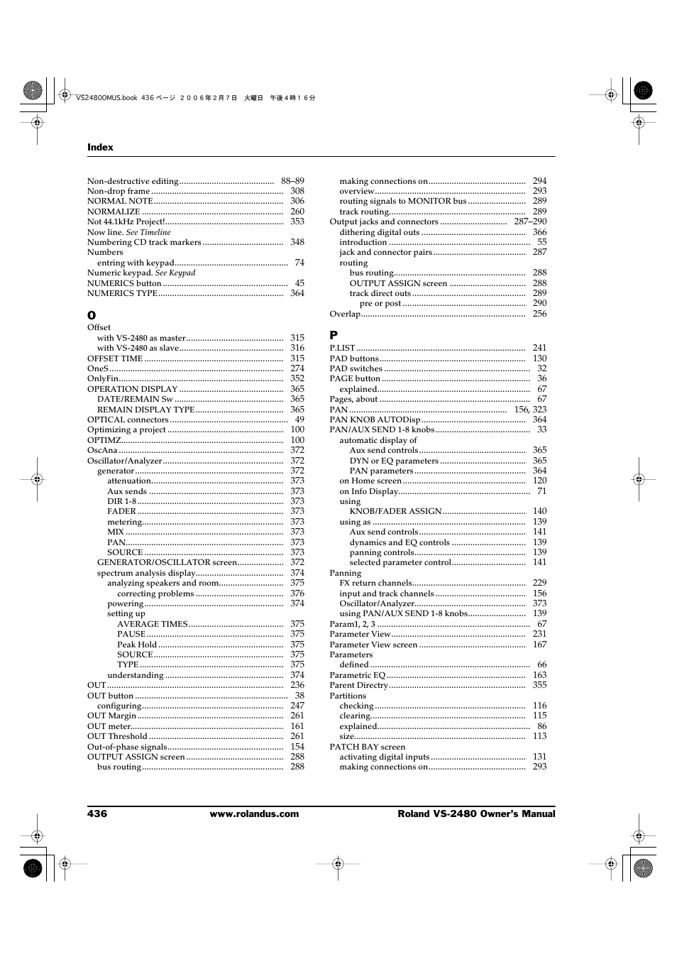 Roland VS-2480 User Manual | Page 436 / 452