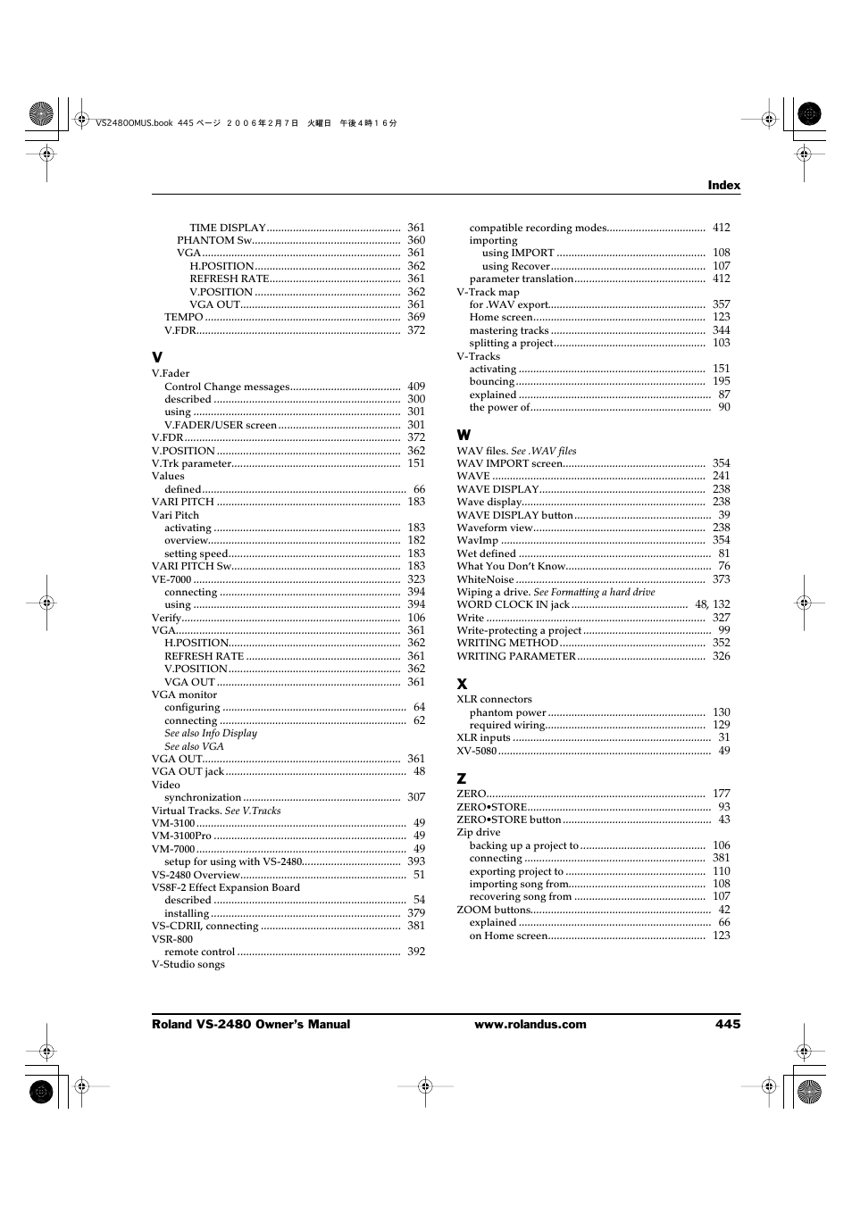 Roland VS-2480 User Manual | Page 445 / 452