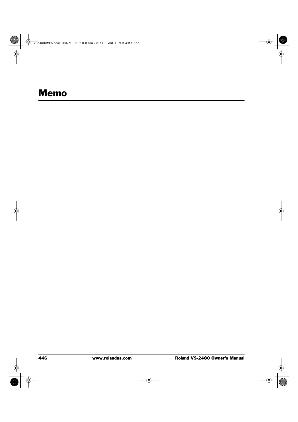 Roland VS-2480 User Manual | Page 446 / 452