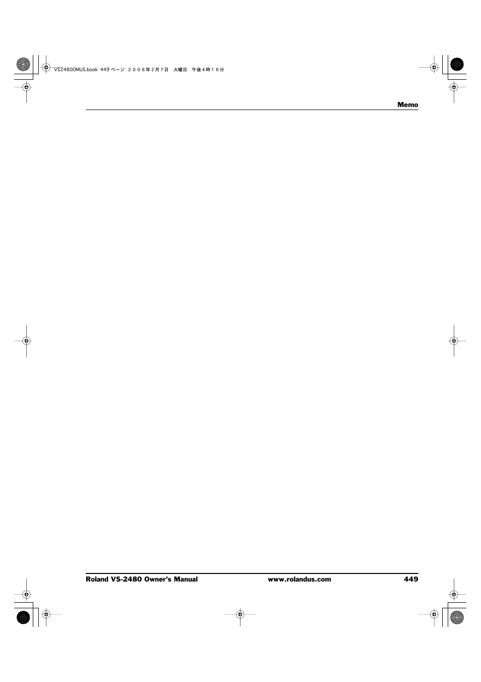 Roland VS-2480 User Manual | Page 449 / 452