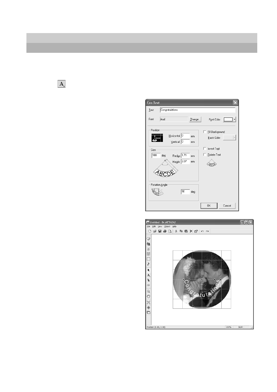 12 arranging text in a fan shape | Roland Metaza M PX -60 User Manual | Page 57 / 68