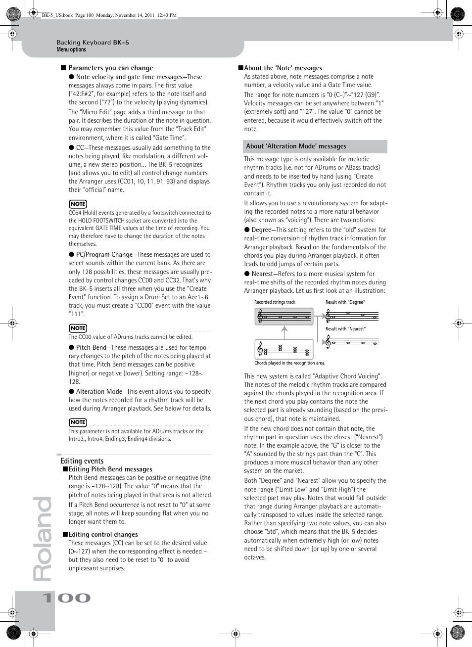 Editing events | Roland Backing Keyboard BK-5 User Manual | Page 100 / 152