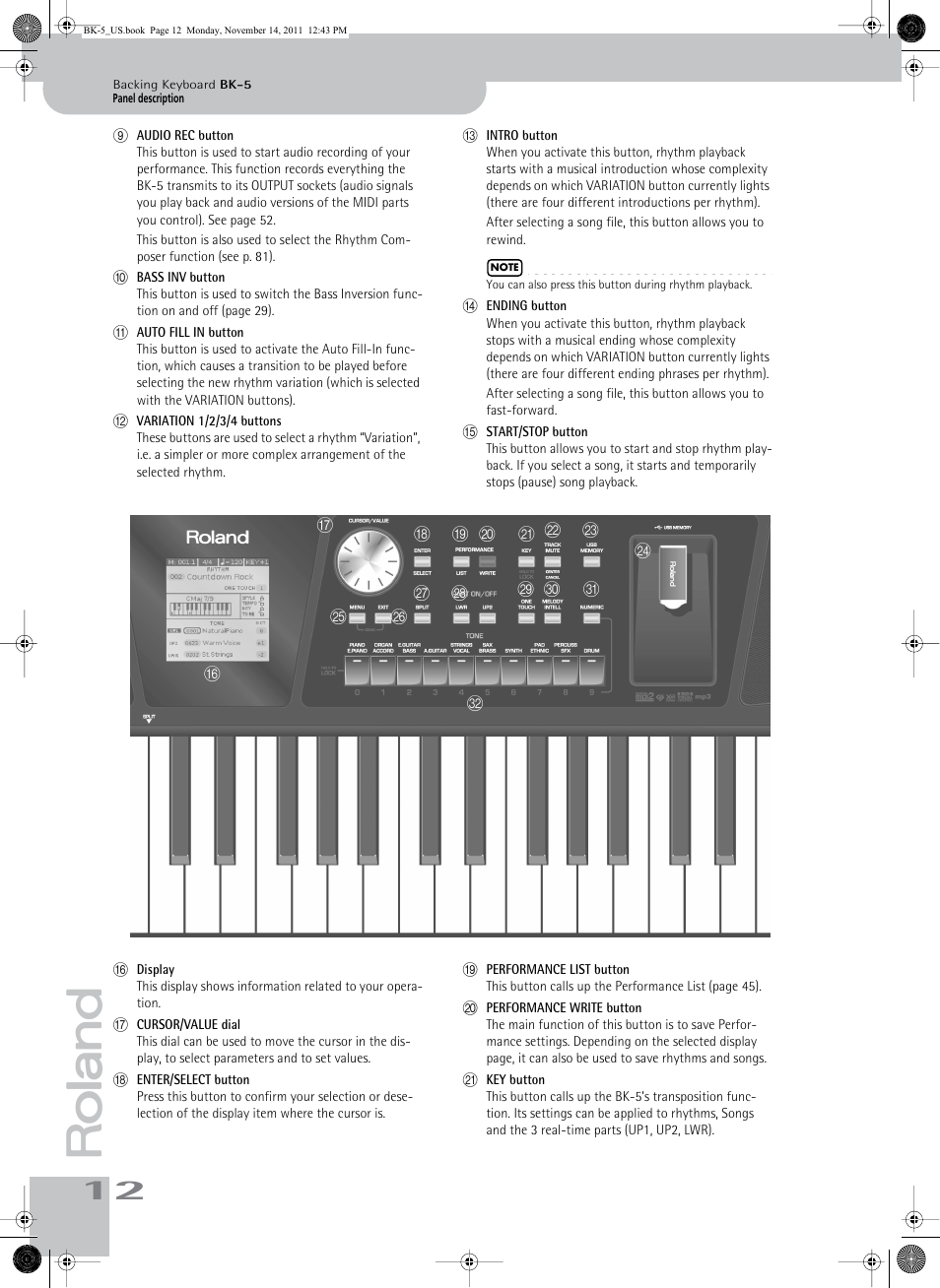 Roland Backing Keyboard BK-5 User Manual | Page 12 / 152