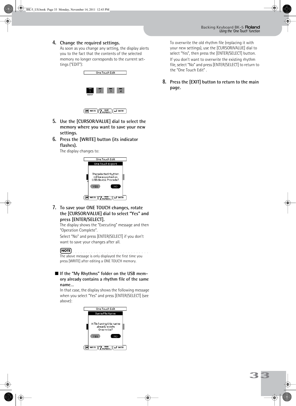 Roland Backing Keyboard BK-5 User Manual | Page 33 / 152