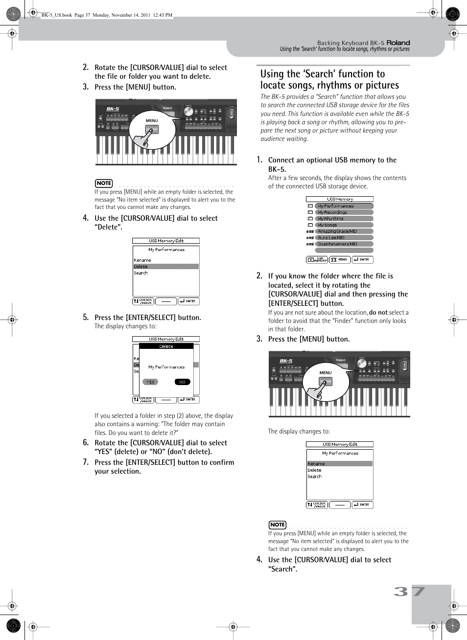 Roland Backing Keyboard BK-5 User Manual | Page 37 / 152