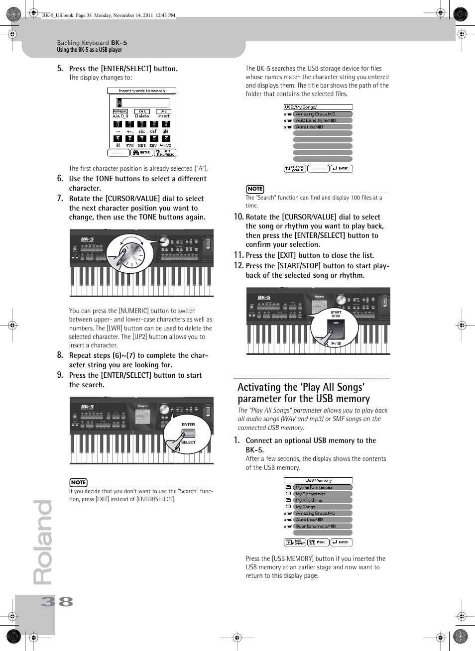 Roland Backing Keyboard BK-5 User Manual | Page 38 / 152