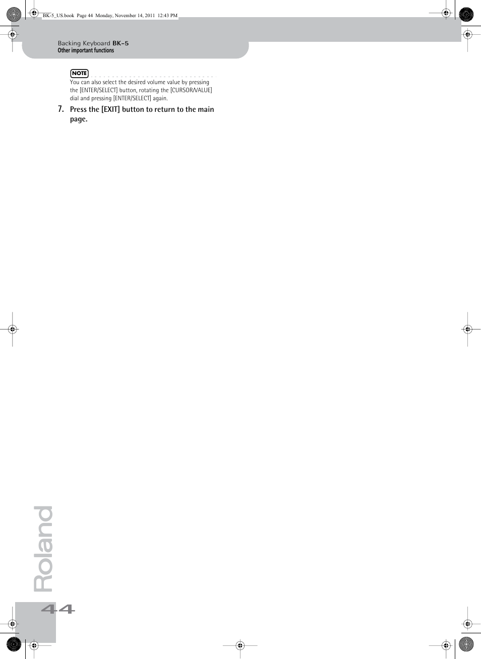 Roland Backing Keyboard BK-5 User Manual | Page 44 / 152