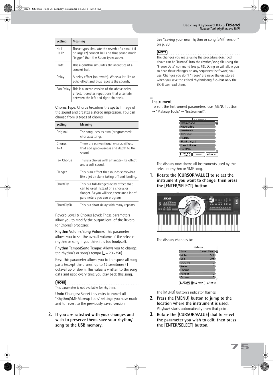 Instrument | Roland Backing Keyboard BK-5 User Manual | Page 75 / 152