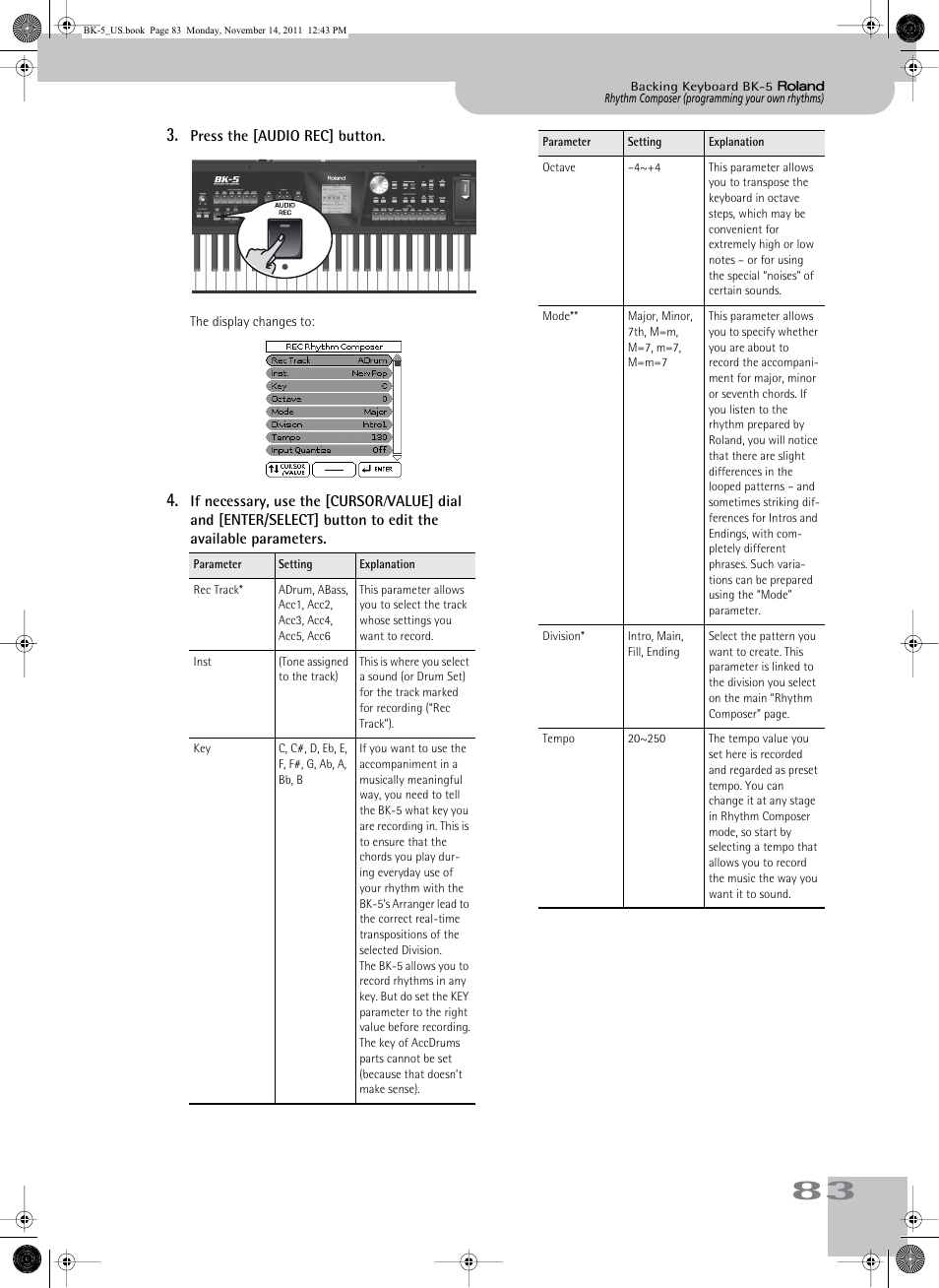 Roland Backing Keyboard BK-5 User Manual | Page 83 / 152