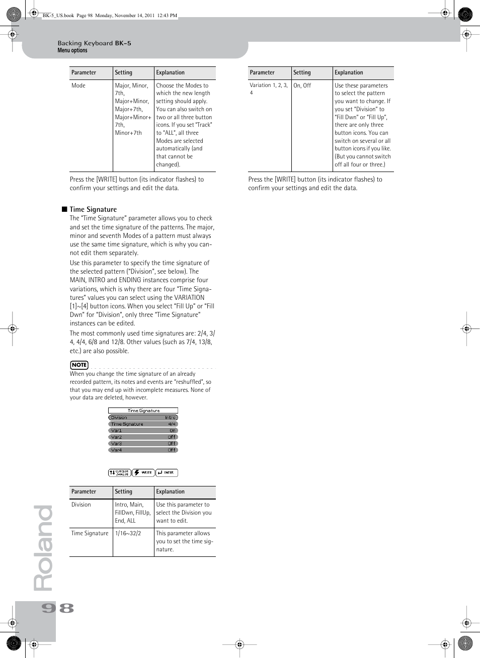 Roland Backing Keyboard BK-5 User Manual | Page 98 / 152